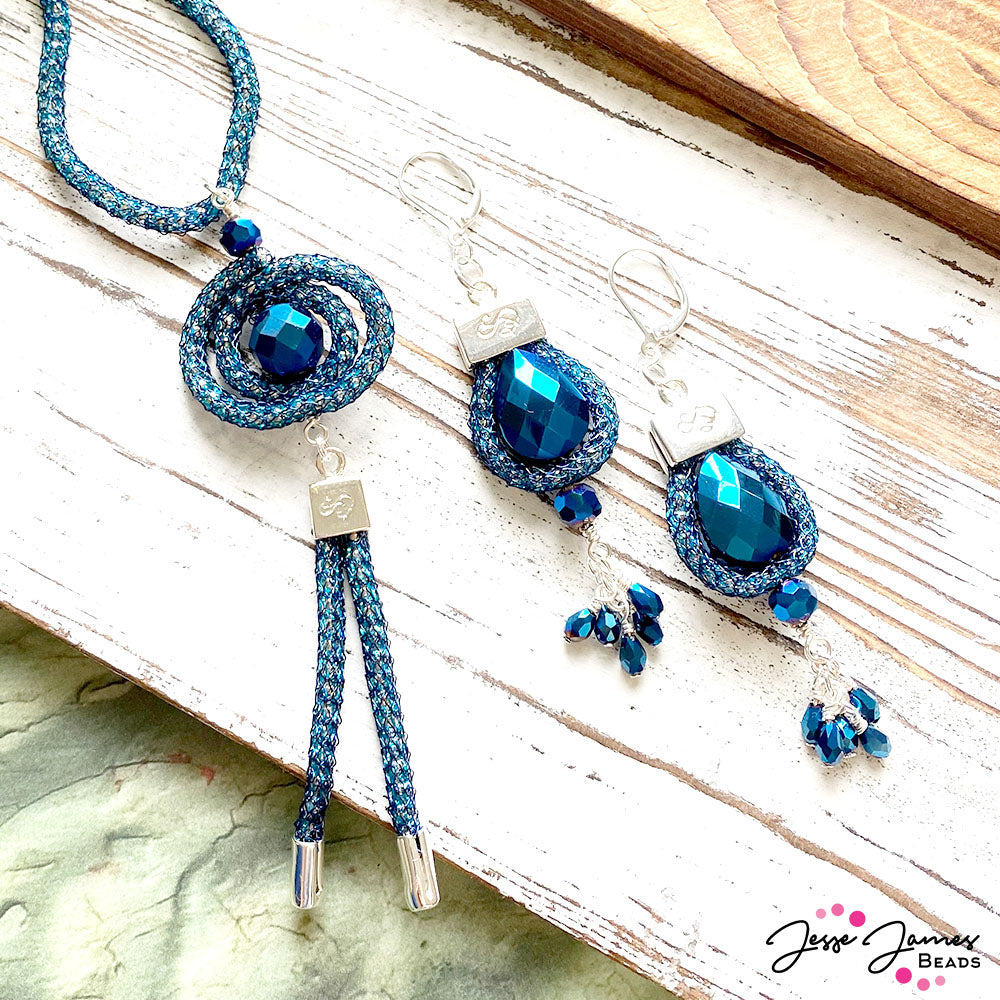 Easy SilverSilk Earrings and Necklace Set