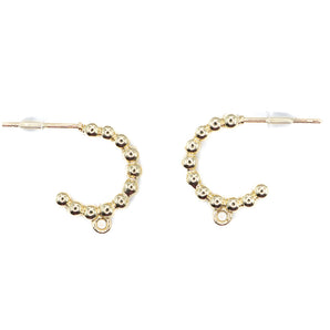 18K Gold Bubble Hoop Earring Pair
