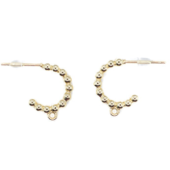 18K Gold Bubble Hoop Earring Pair