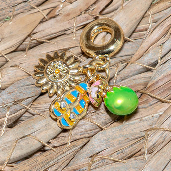 18K Gold Day At The Beach Large Hole Charm Trio