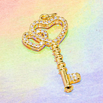 18K Gold-Plated Heart of Gold Key Pendant