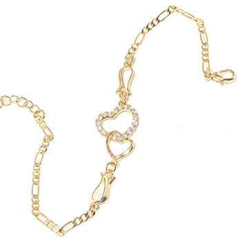 18K Gold Heart-to-Heart Link Bracelet