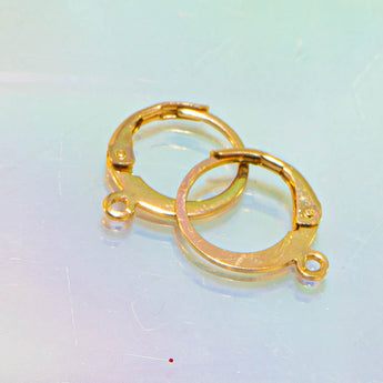 18K Gold Huggie Hoop Earring Findings