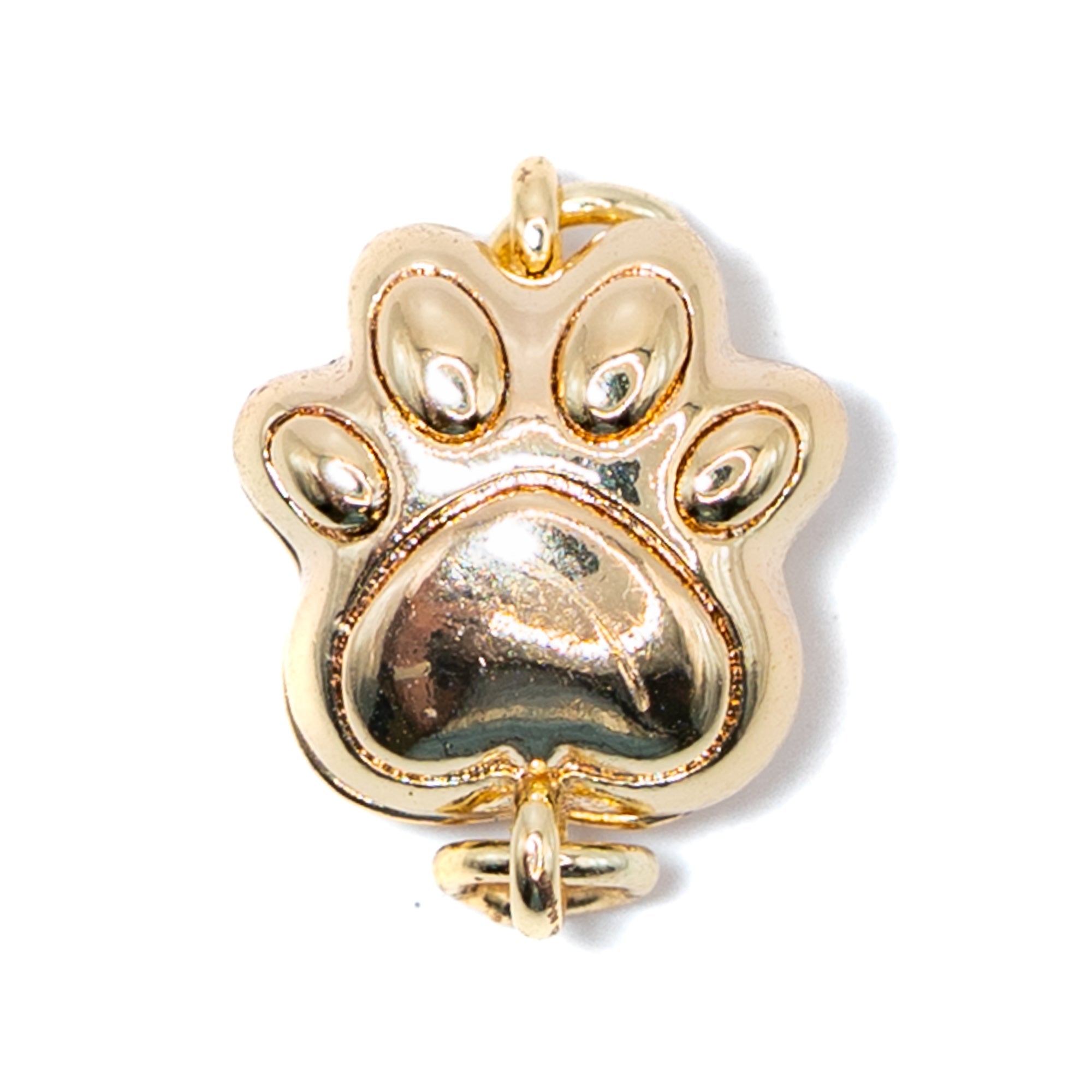 18K Gold Paw Print Magnetic Clasp