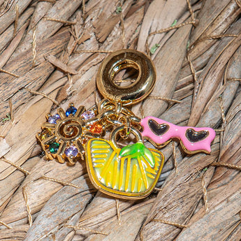 18K Gold Picnic Party Large Hole Charm Trio