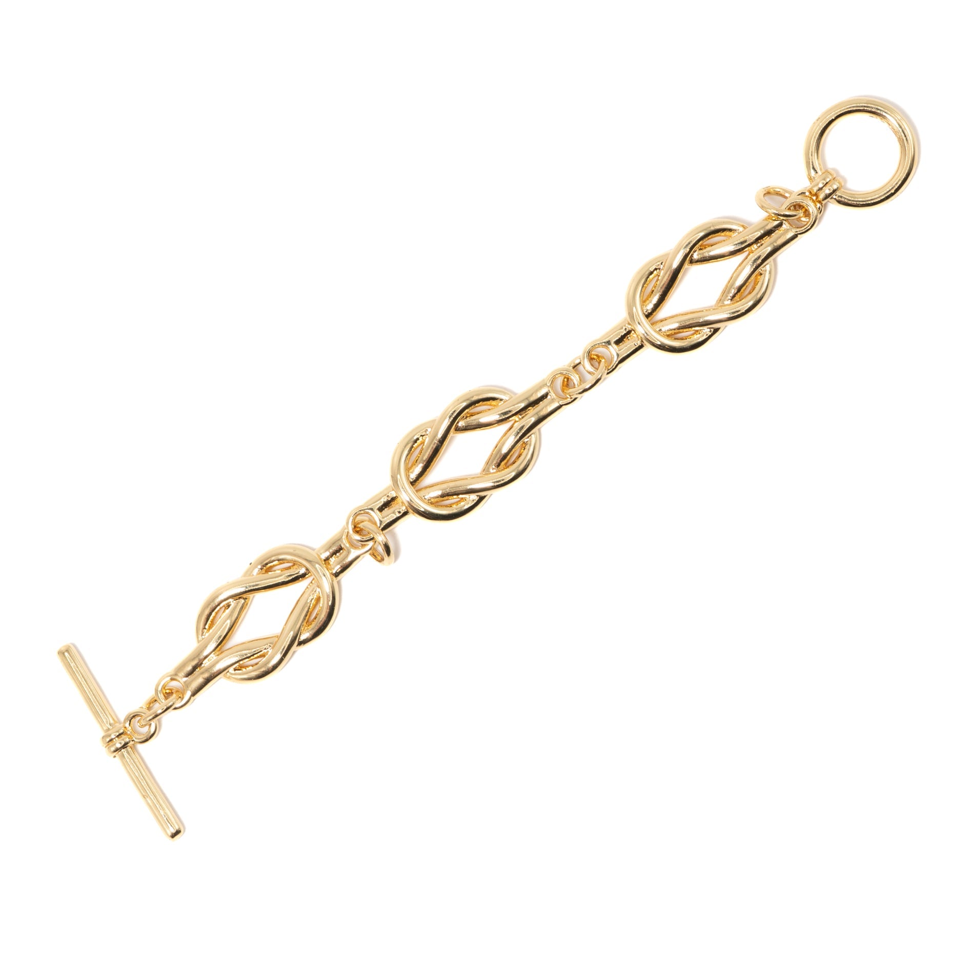 18K Gold Plated Brass Toggle Clasp with Chain Charm