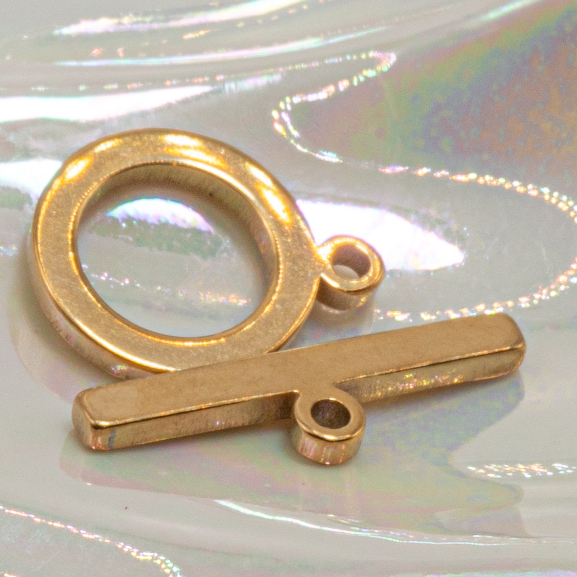 18K Gold Plated Stainless Steel Flat Toggle Clasp
