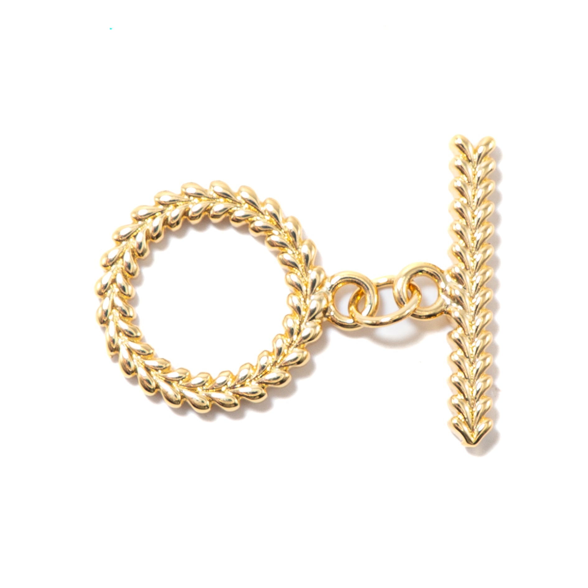 18K Gold Plated Twisted Rope Brass Toggle Clasp