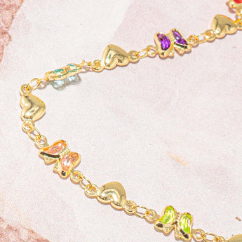 18K Gold Beaded Chain in Bye Bye Butterfly