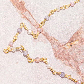 18K Gold Beaded Chain in Candy Land