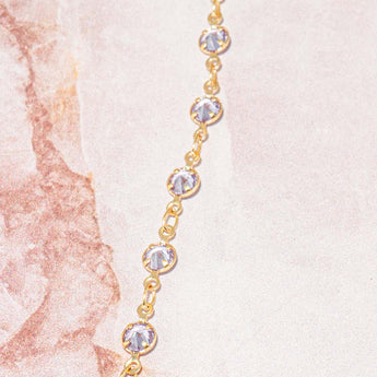 18K Gold Beaded Chain in Lovey Lilac