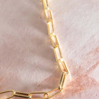 18K Gold Classic Paperclip Metal Chain