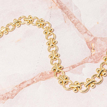 18K Gold Overlay Bow Metal Chain