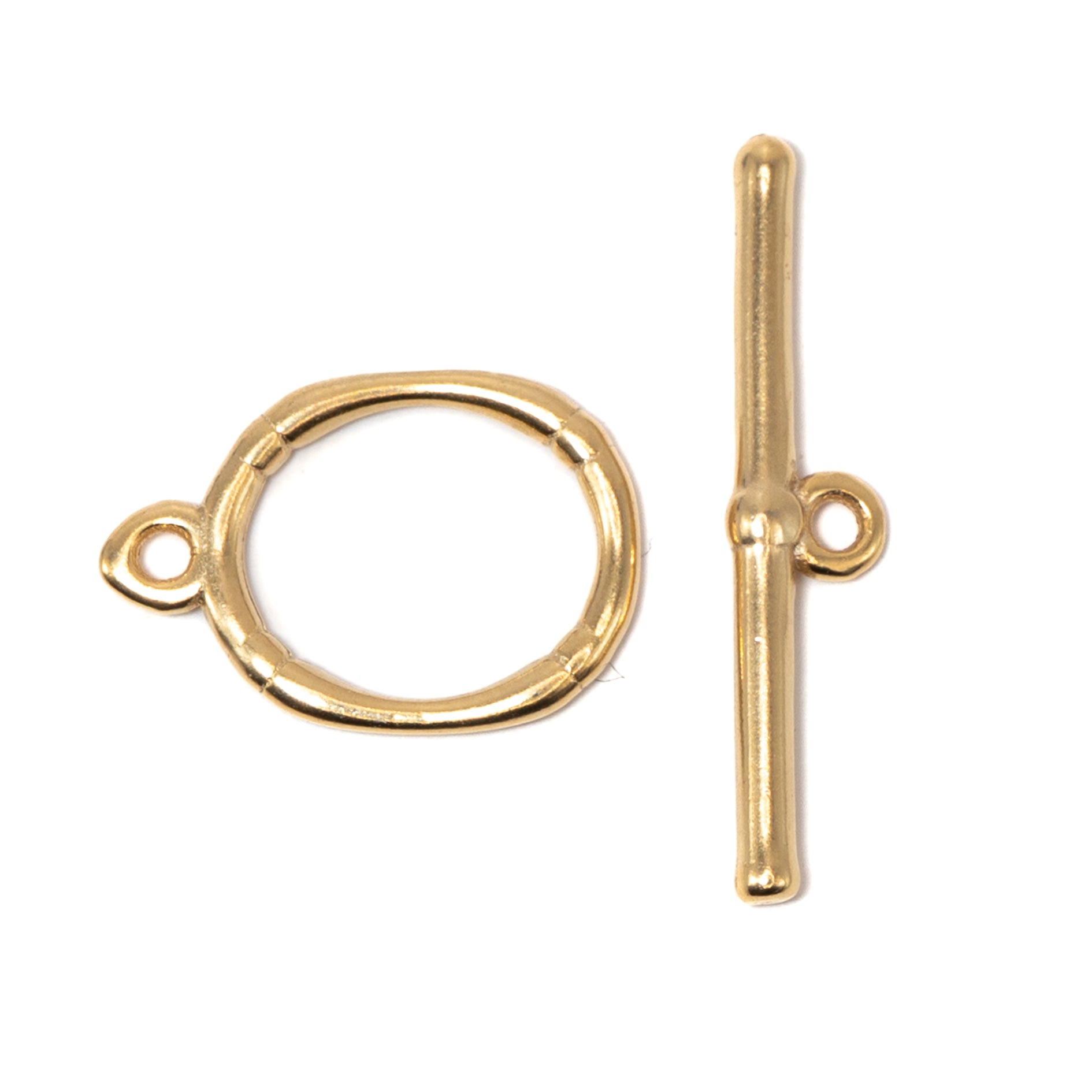 24K Gold Plated Simply Elegant Oval Brass Toggle Clasp