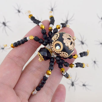 JJB black widow beaded spider kit. Daddy long legs. Beaded spider.