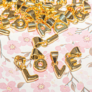 Alphabet Letter Charm Set in 18K Gold