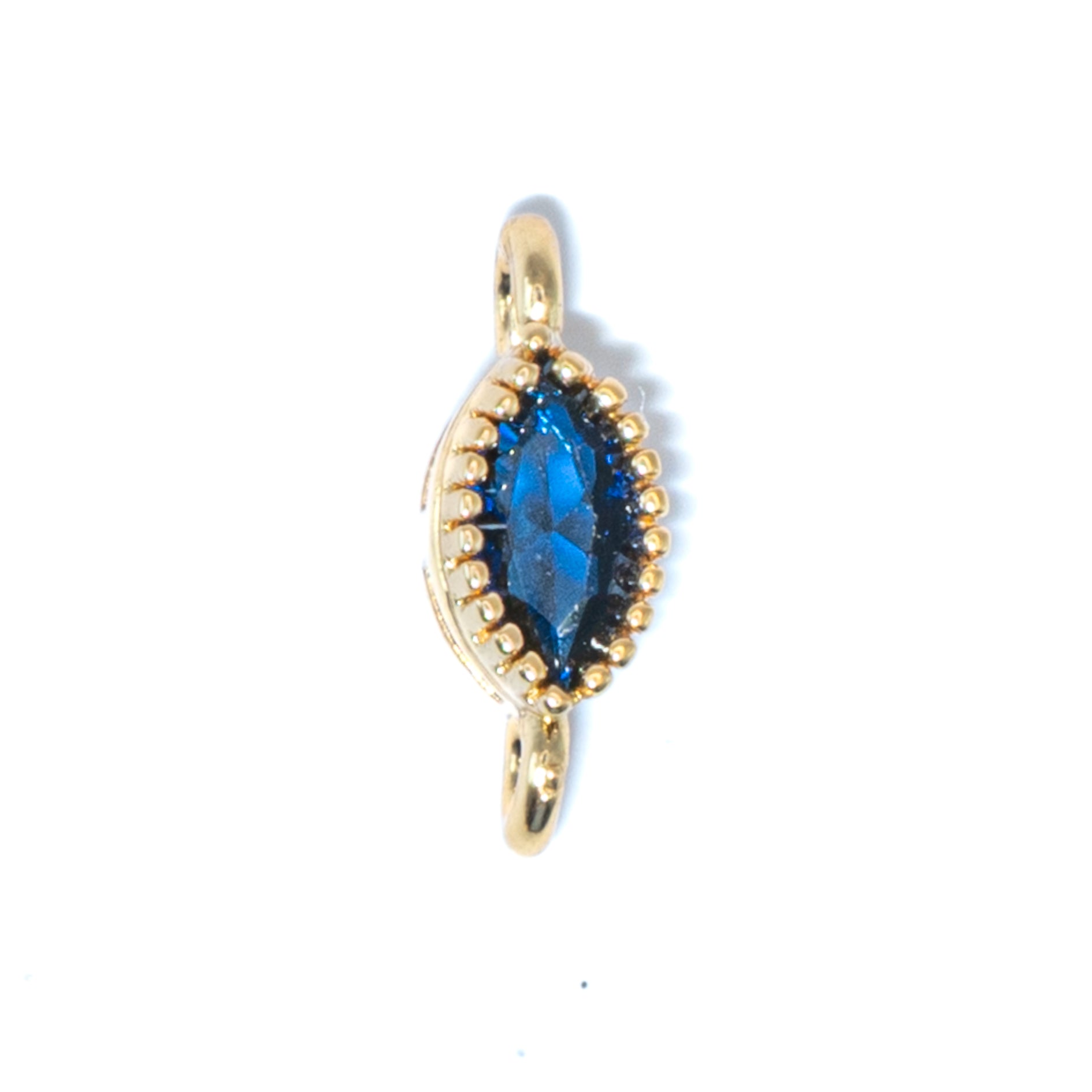 18K Gold Cubic Zirconia Oval Mini Link Connectors