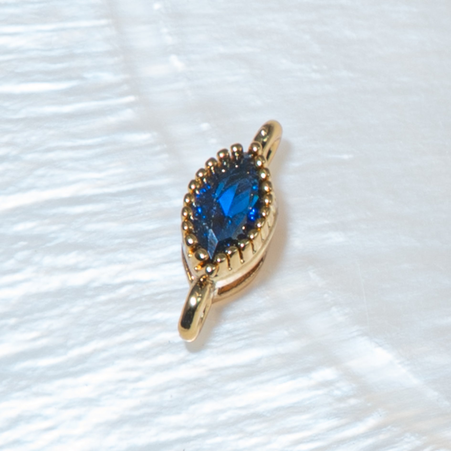 18K Gold Cubic Zirconia Oval Mini Link Connectors