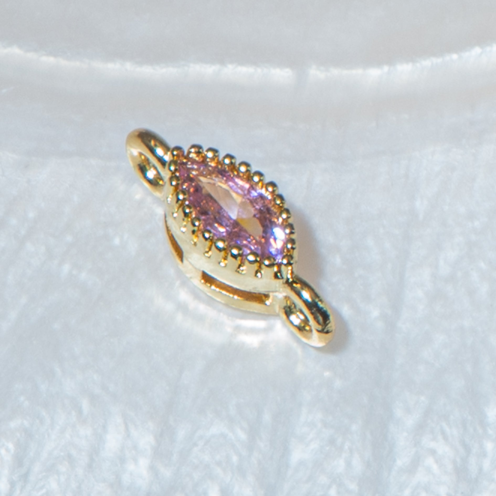 18K Gold Cubic Zirconia Oval Mini Link Connectors