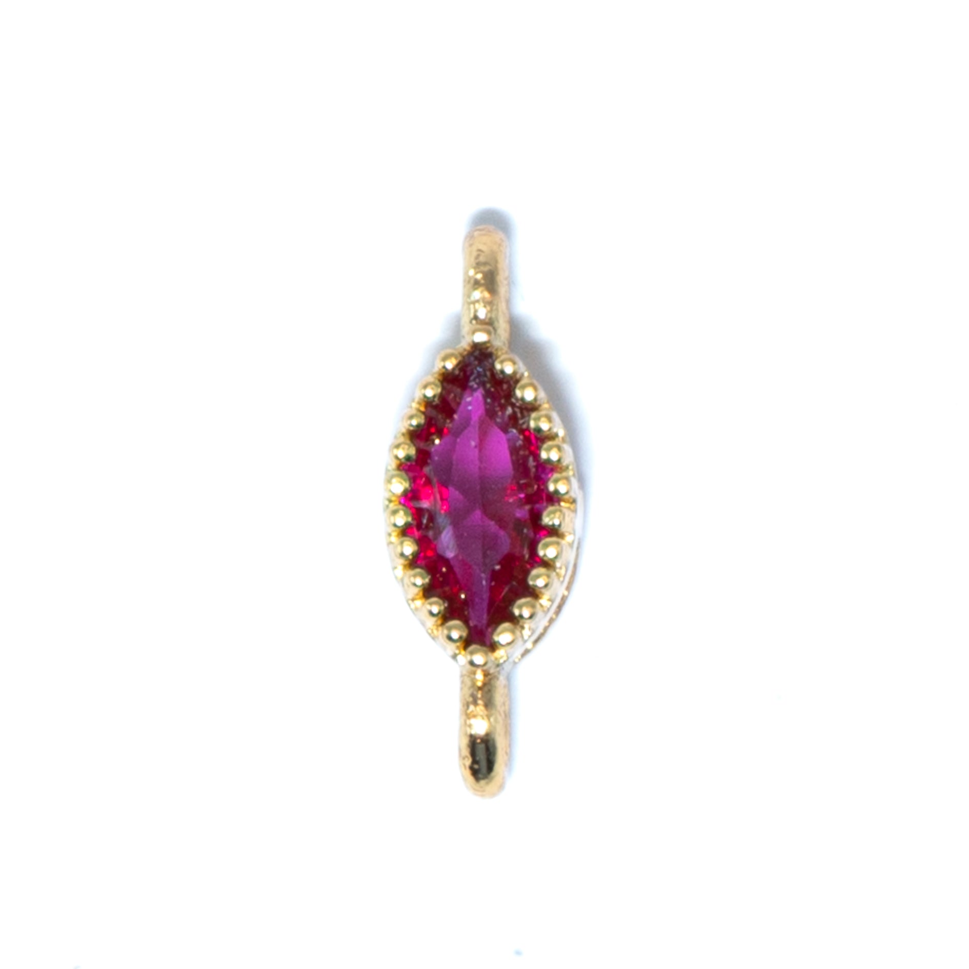 18K Gold Cubic Zirconia Oval Mini Link Connectors