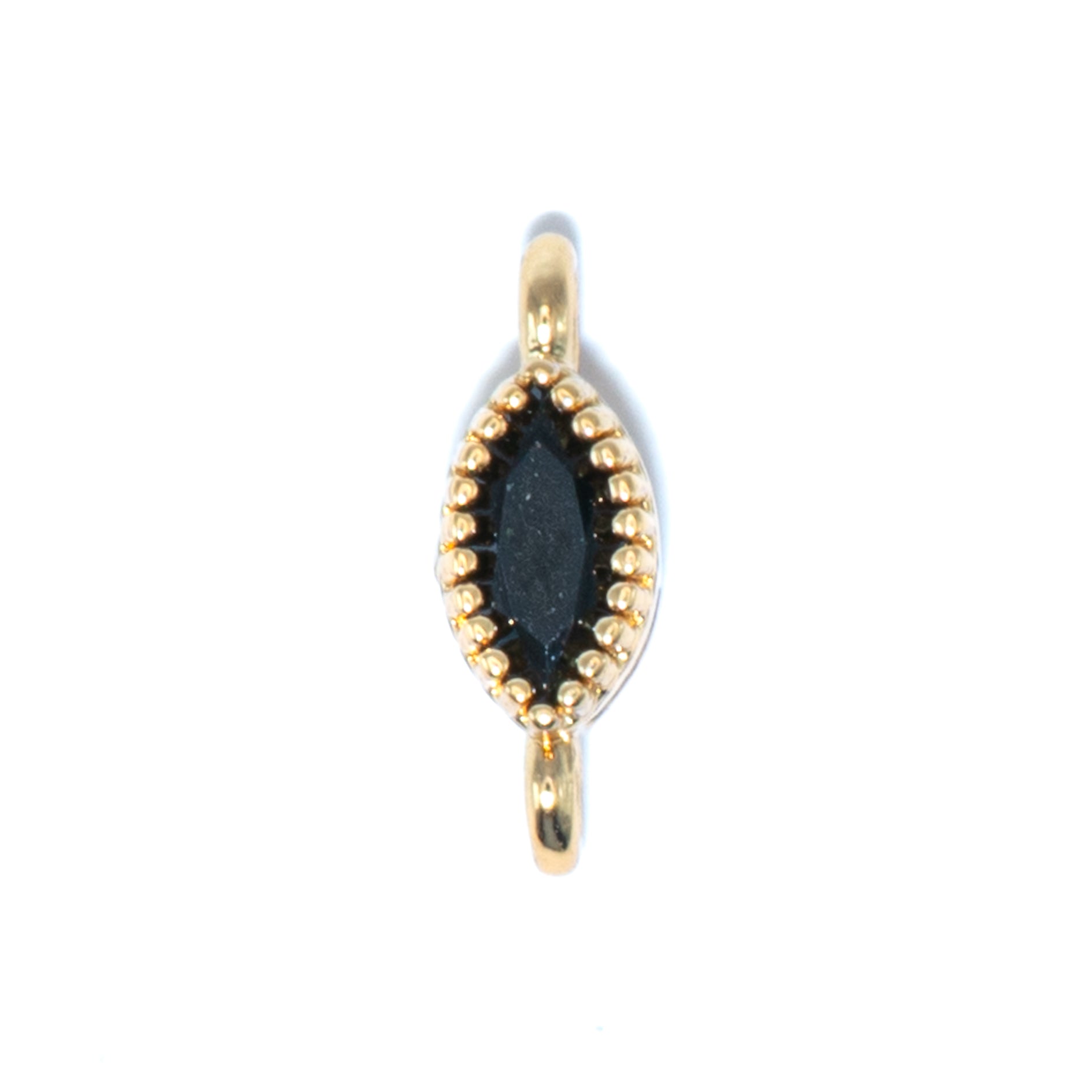 18K Gold Cubic Zirconia Oval Mini Link Connectors