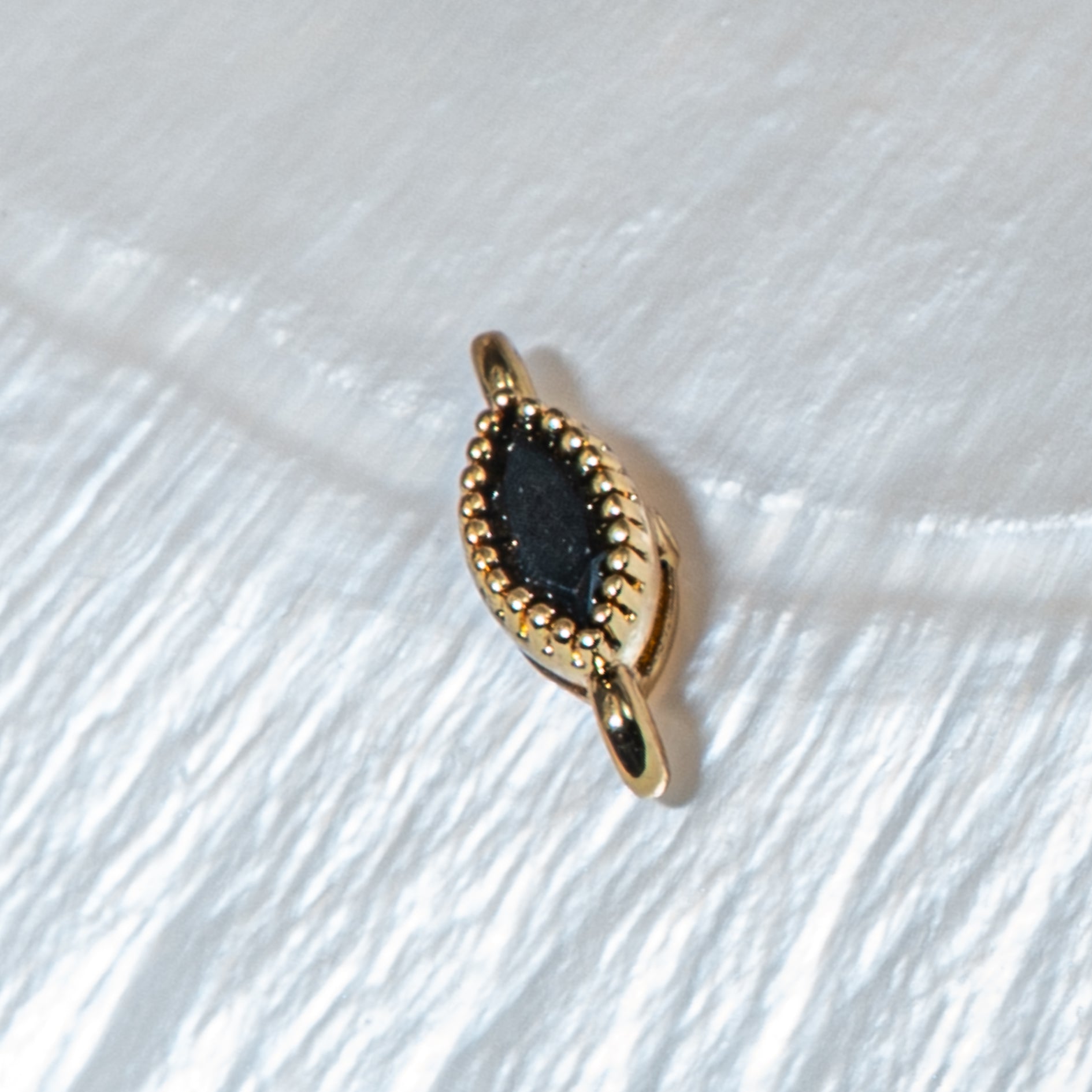 18K Gold Cubic Zirconia Oval Mini Link Connectors
