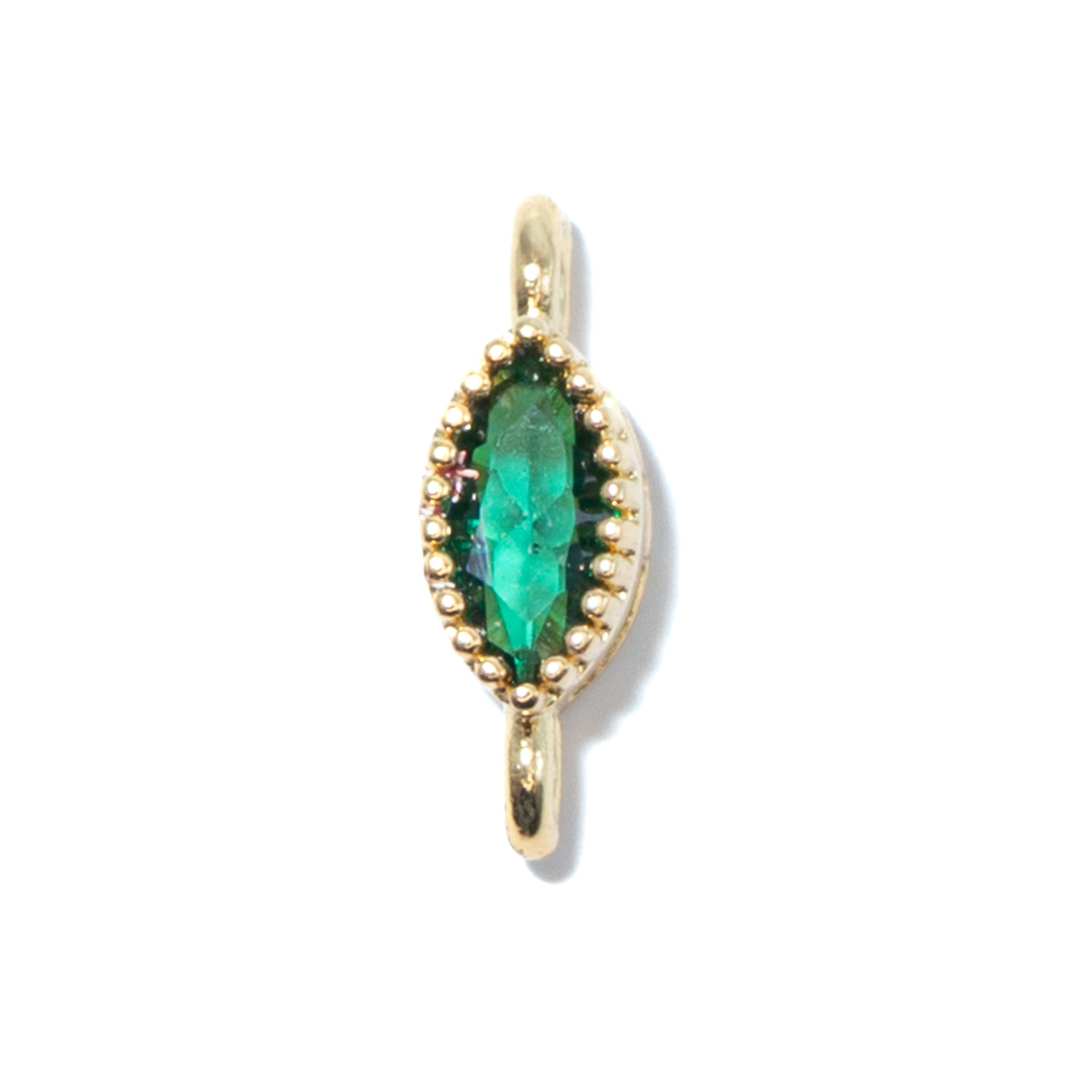 18K Gold Cubic Zirconia Oval Mini Link Connectors