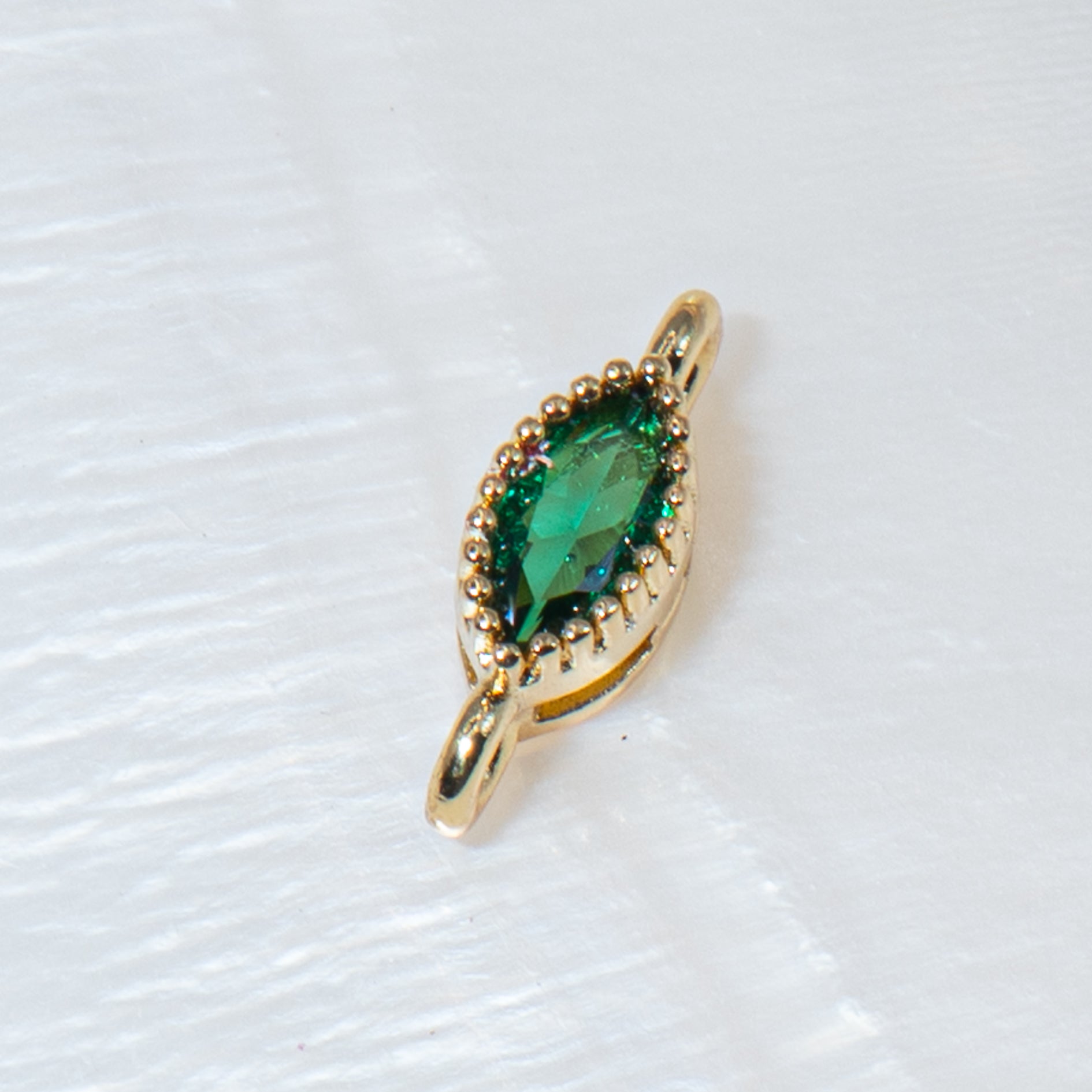 18K Gold Cubic Zirconia Oval Mini Link Connectors