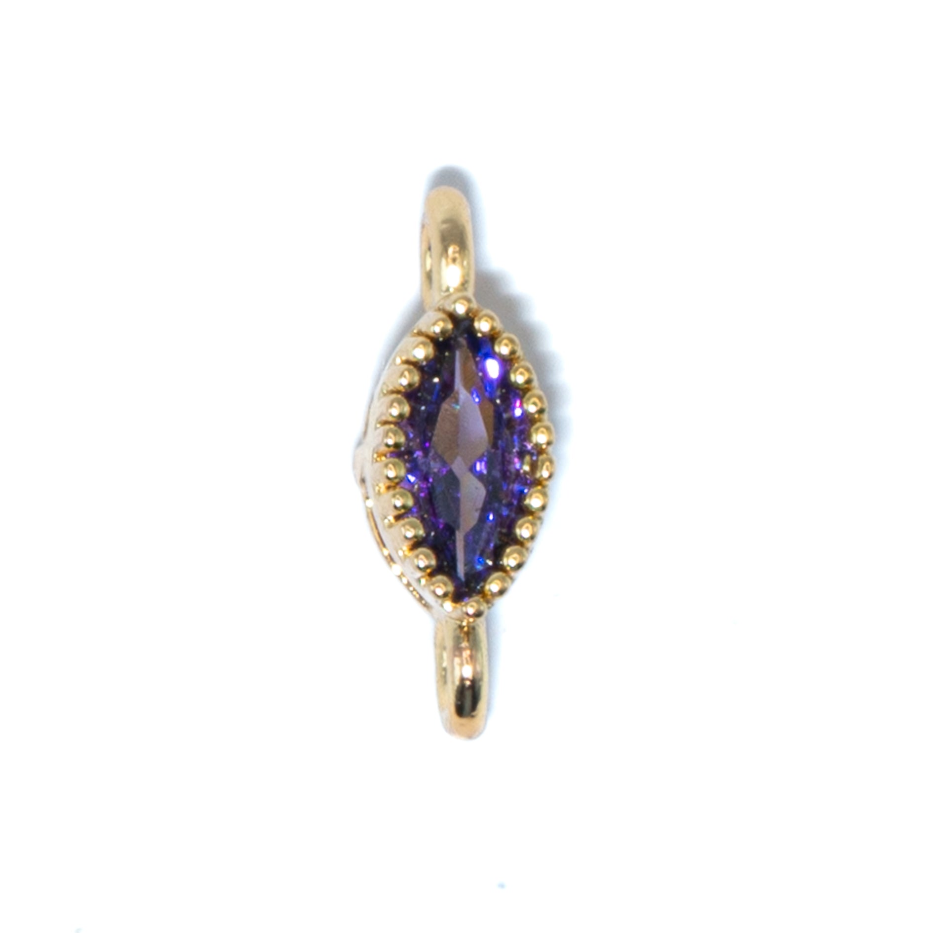 18K Gold Cubic Zirconia Oval Mini Link Connectors