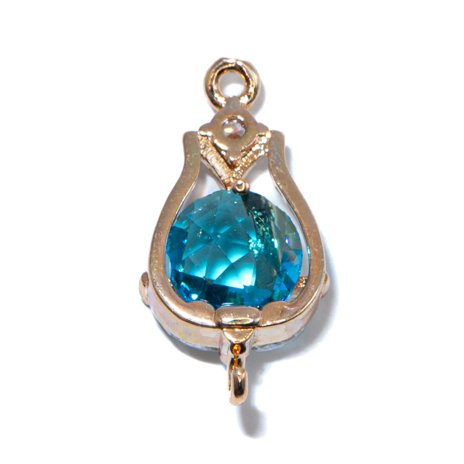Cubic Zirconia & Glass Tulip Connector Charms