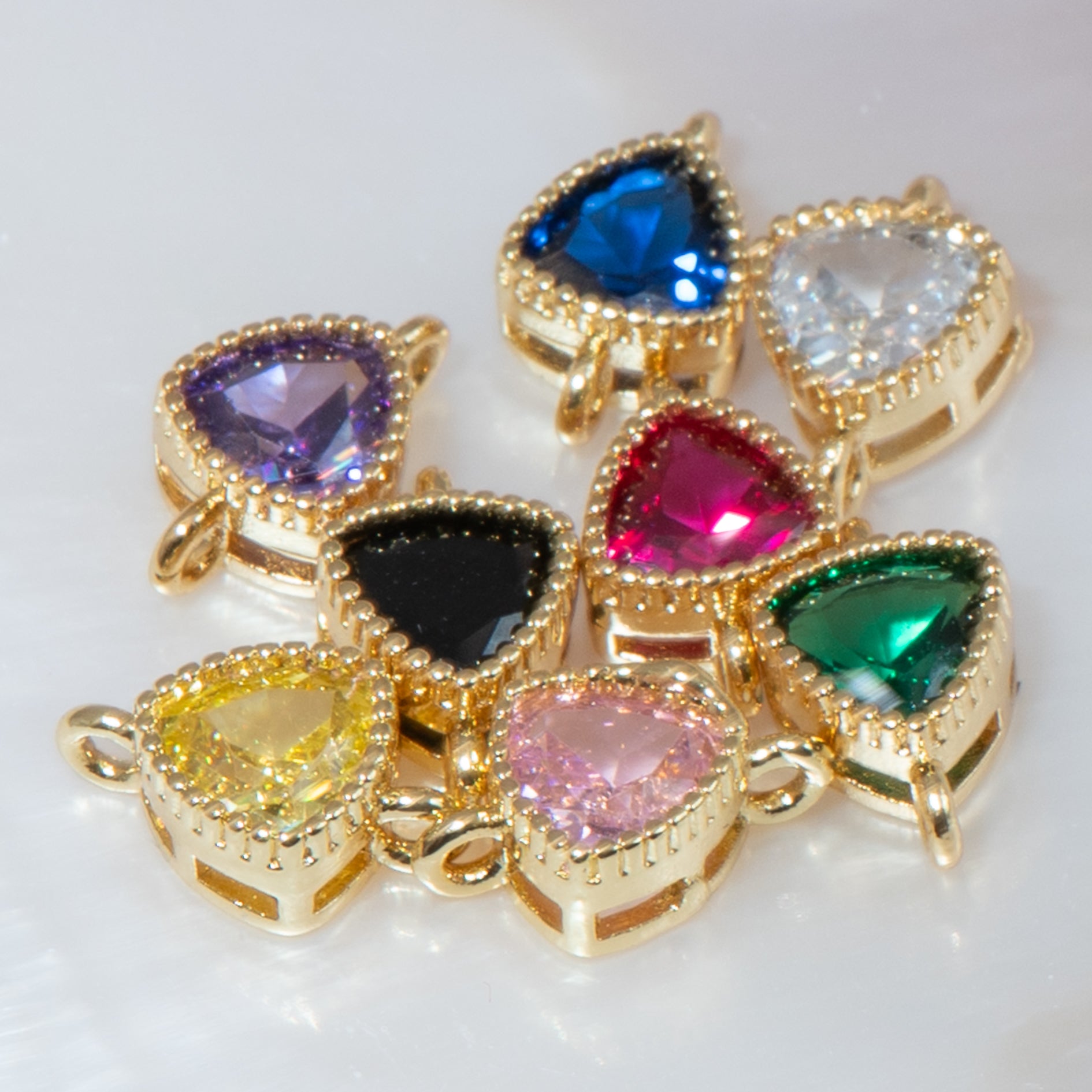 18K Gold Cubic Zirconia Mini Links