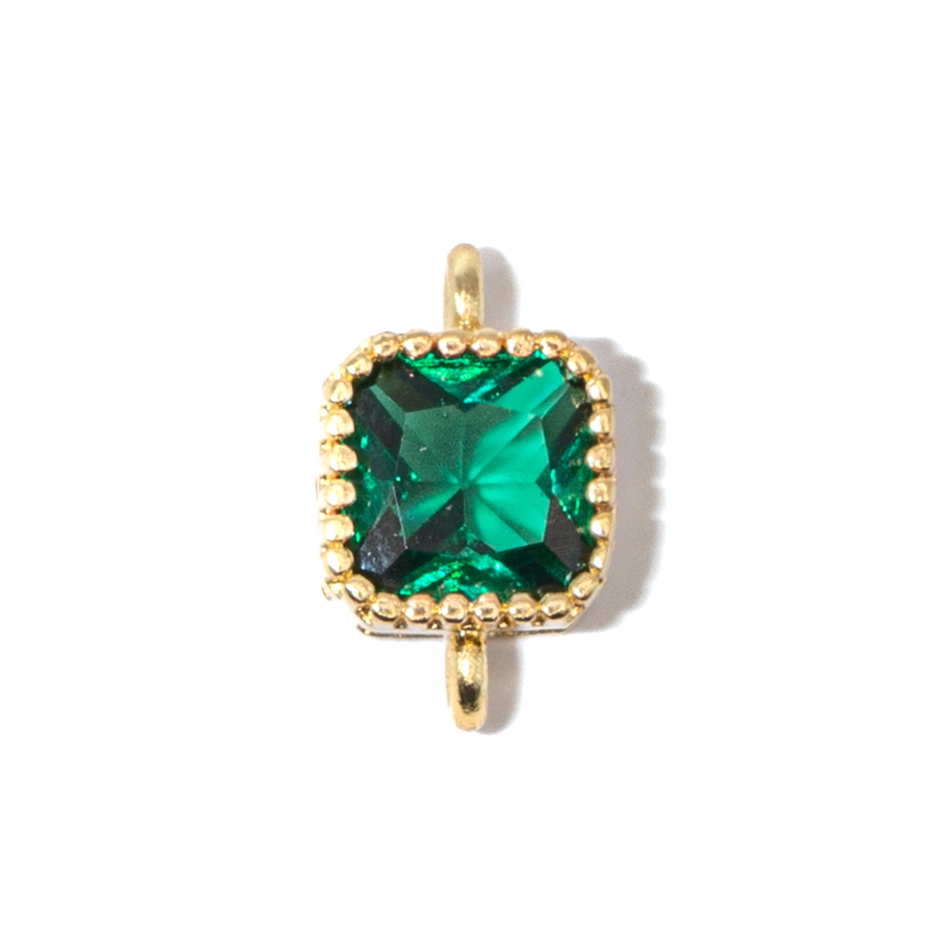 18K Gold-Plated Cubic Zirconia Mini Square Connectors