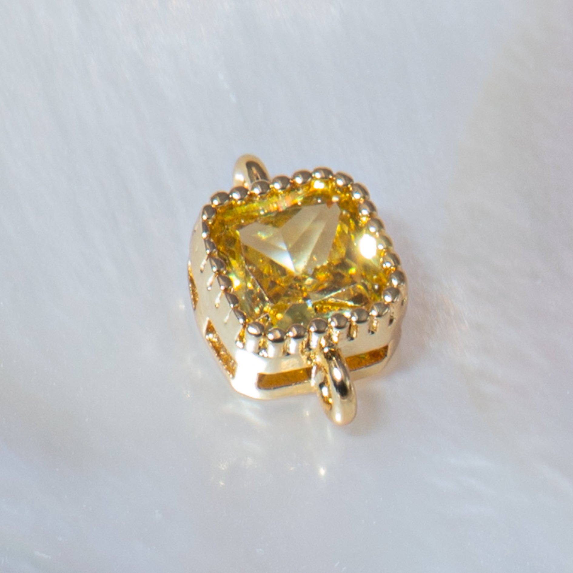 18K Gold-Plated Cubic Zirconia Mini Square Connectors