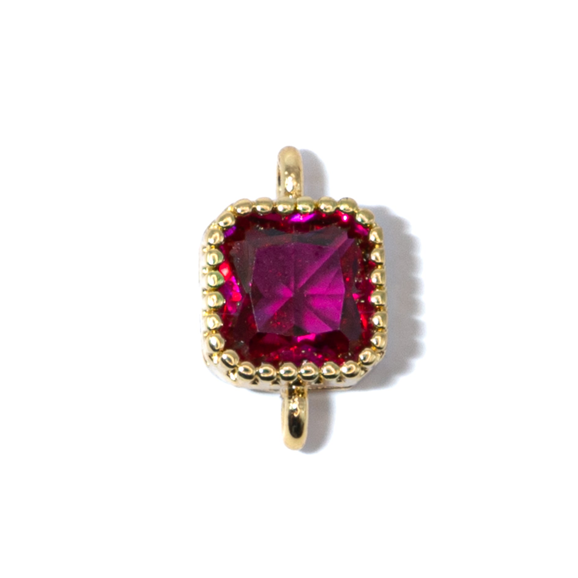 18K Gold-Plated Cubic Zirconia Mini Square Connectors