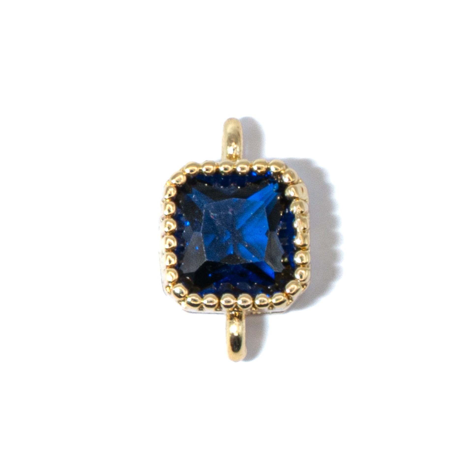 18K Gold-Plated Cubic Zirconia Mini Square Connectors