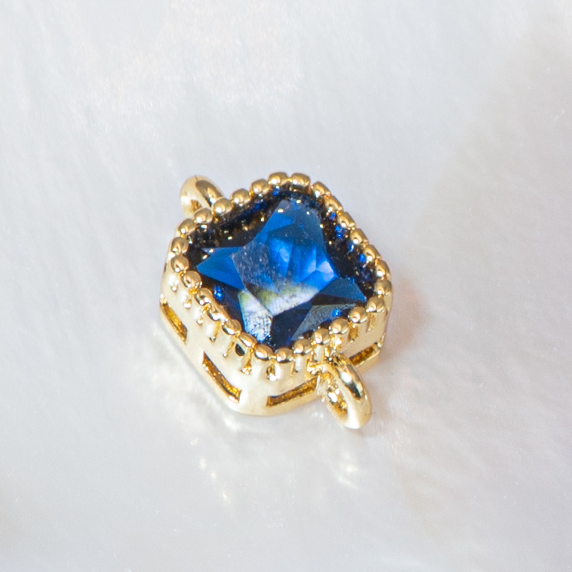 18K Gold-Plated Cubic Zirconia Mini Square Connectors