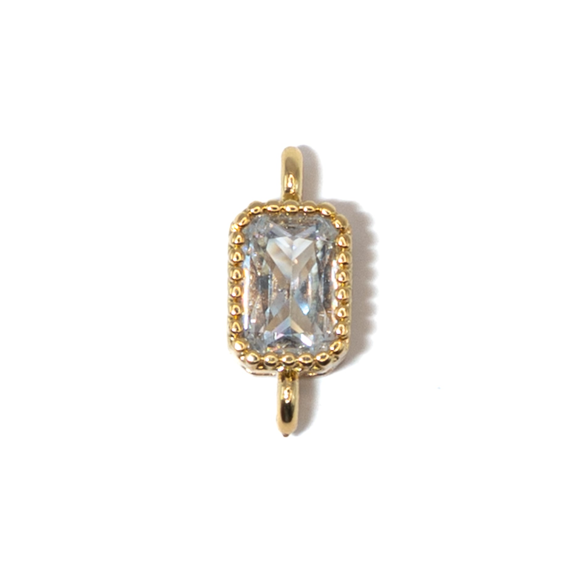 18K Gold Cubic Zirconia Rectangle Connectors