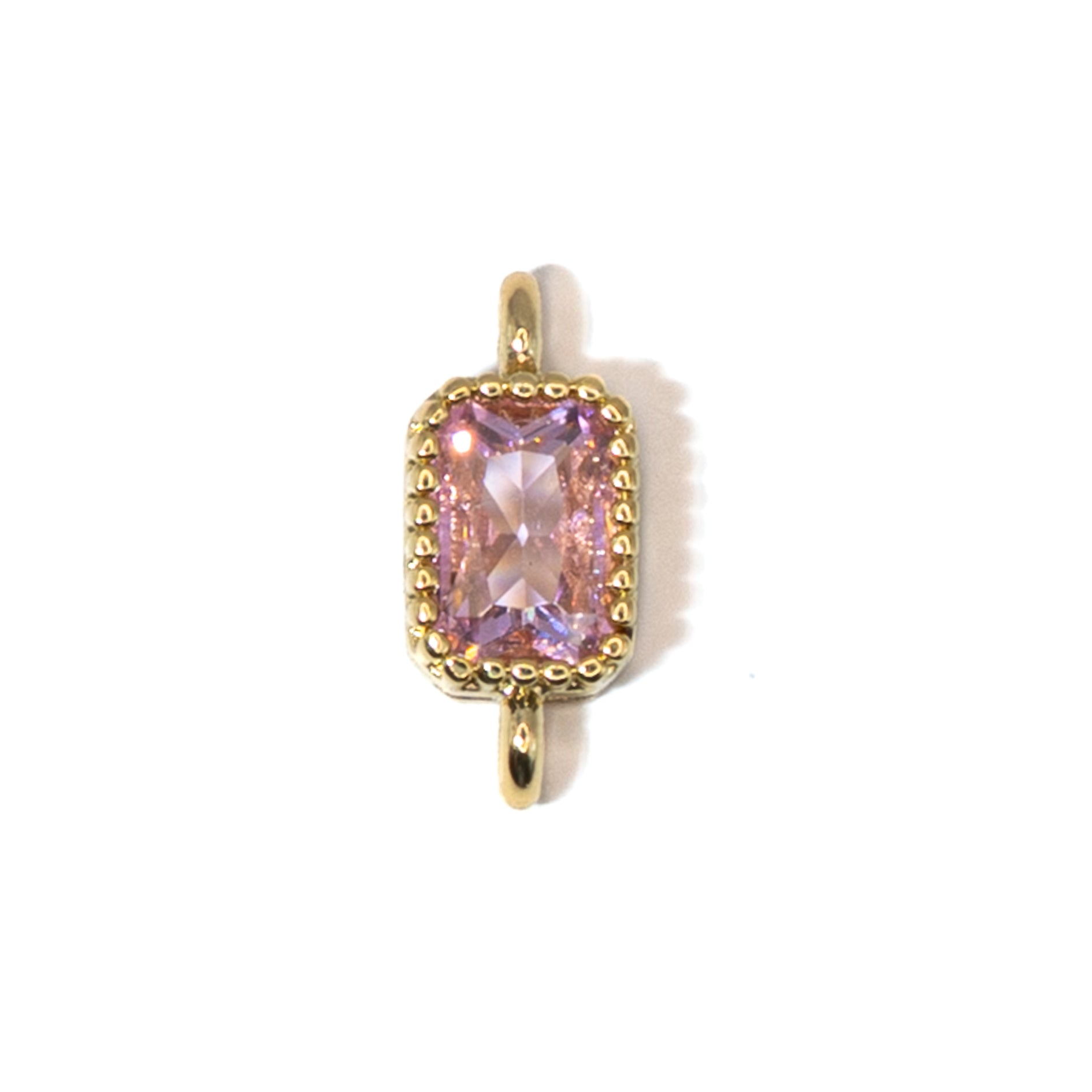 18K Gold Cubic Zirconia Rectangle Connectors