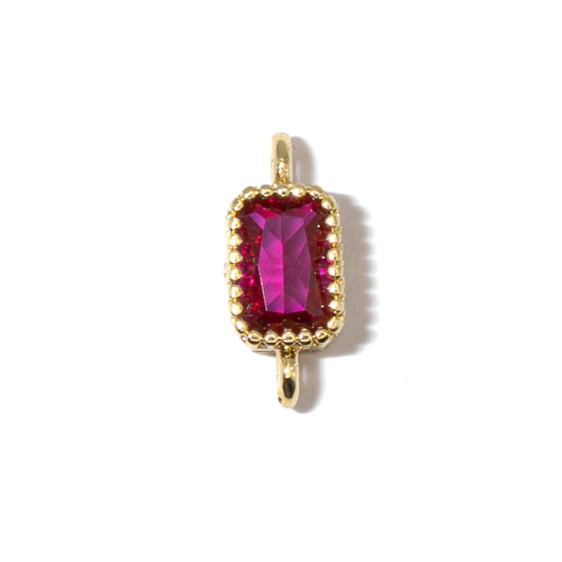 18K Gold Cubic Zirconia Rectangle Connectors