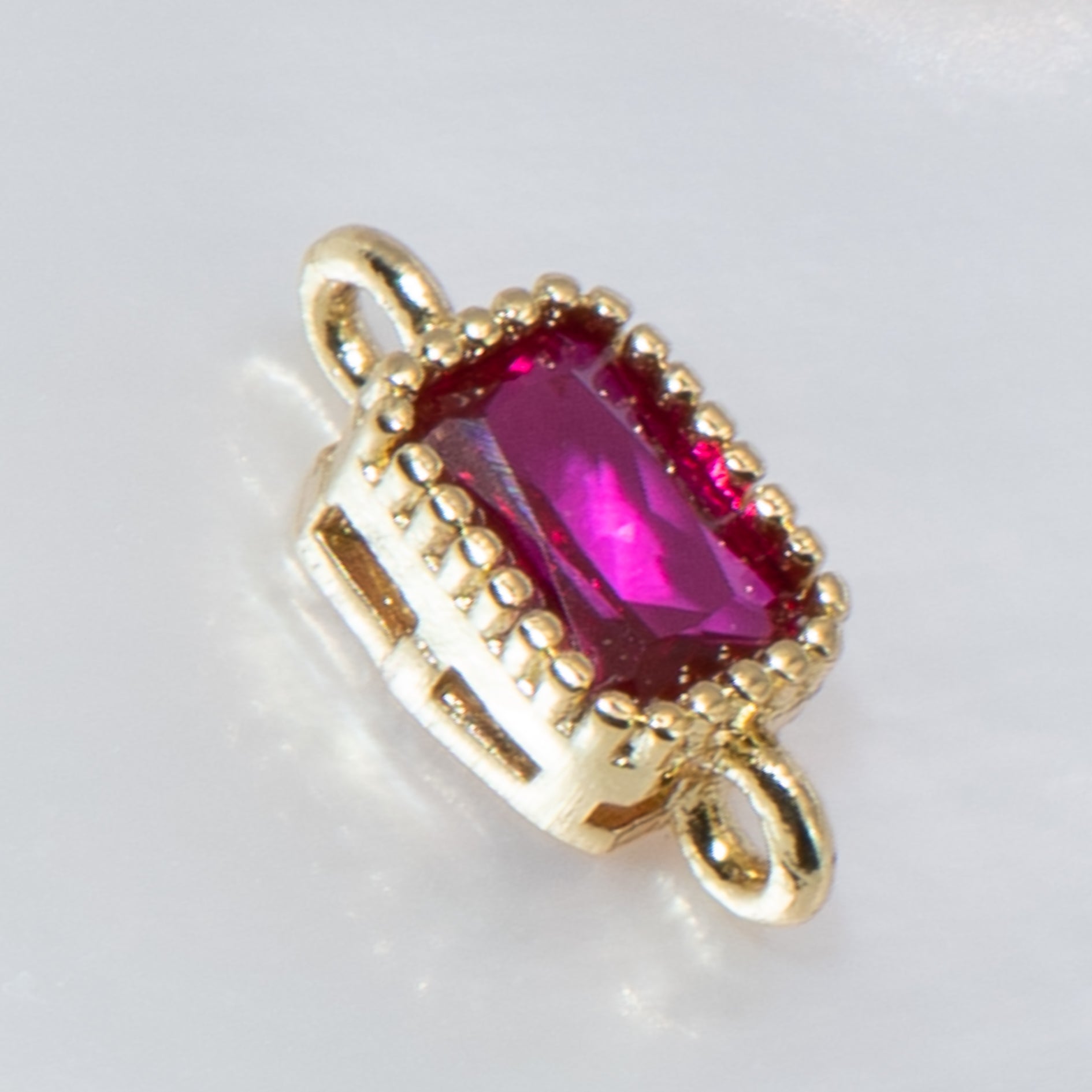 18K Gold Cubic Zirconia Rectangle Connectors