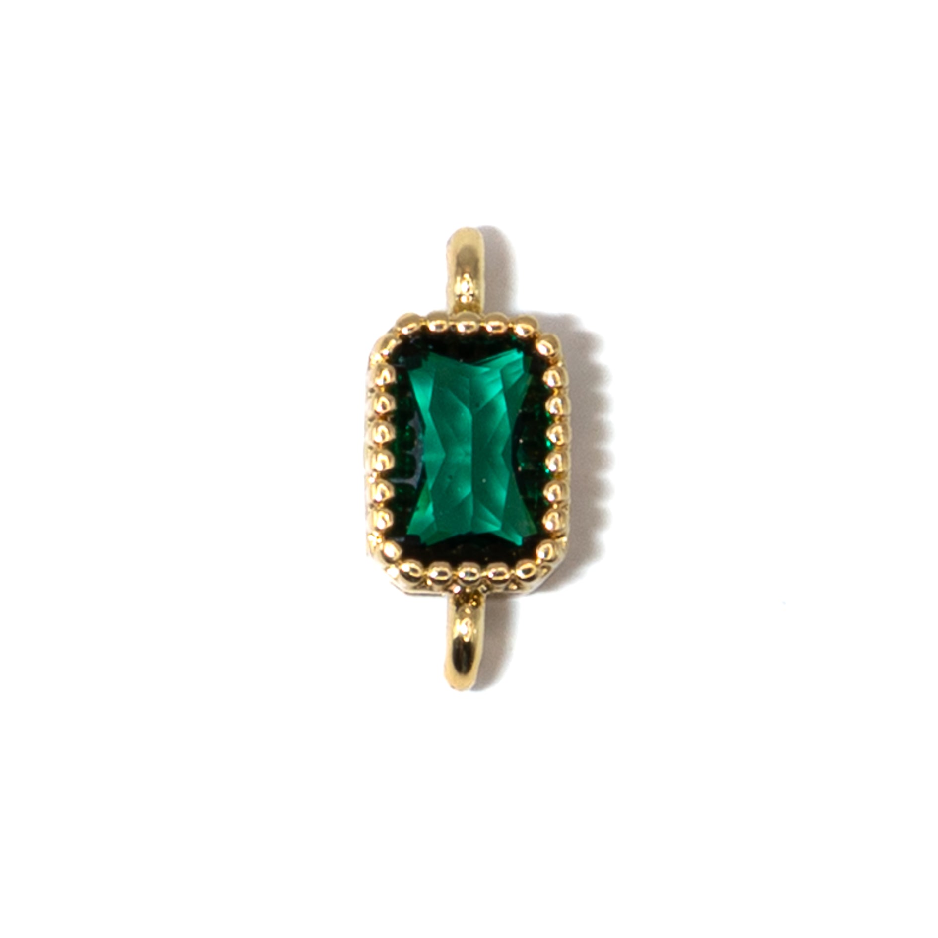 18K Gold Cubic Zirconia Rectangle Connectors