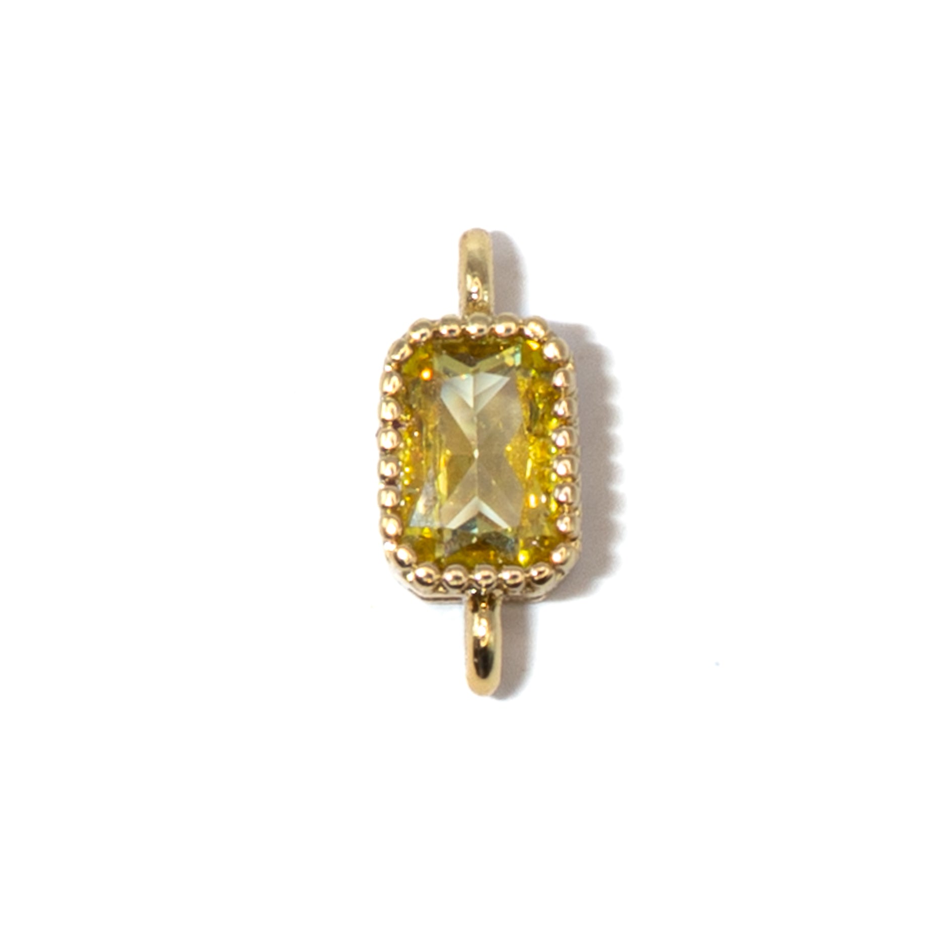18K Gold Cubic Zirconia Rectangle Connectors