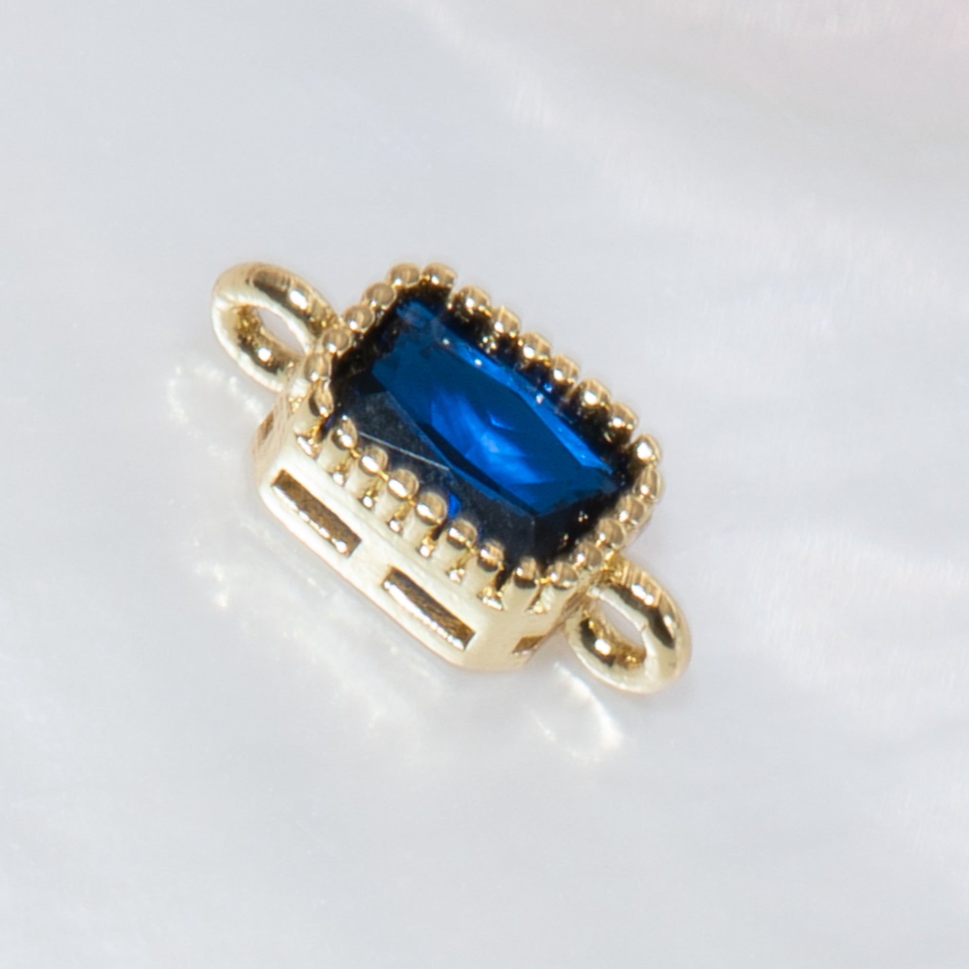18K Gold Cubic Zirconia Rectangle Connectors