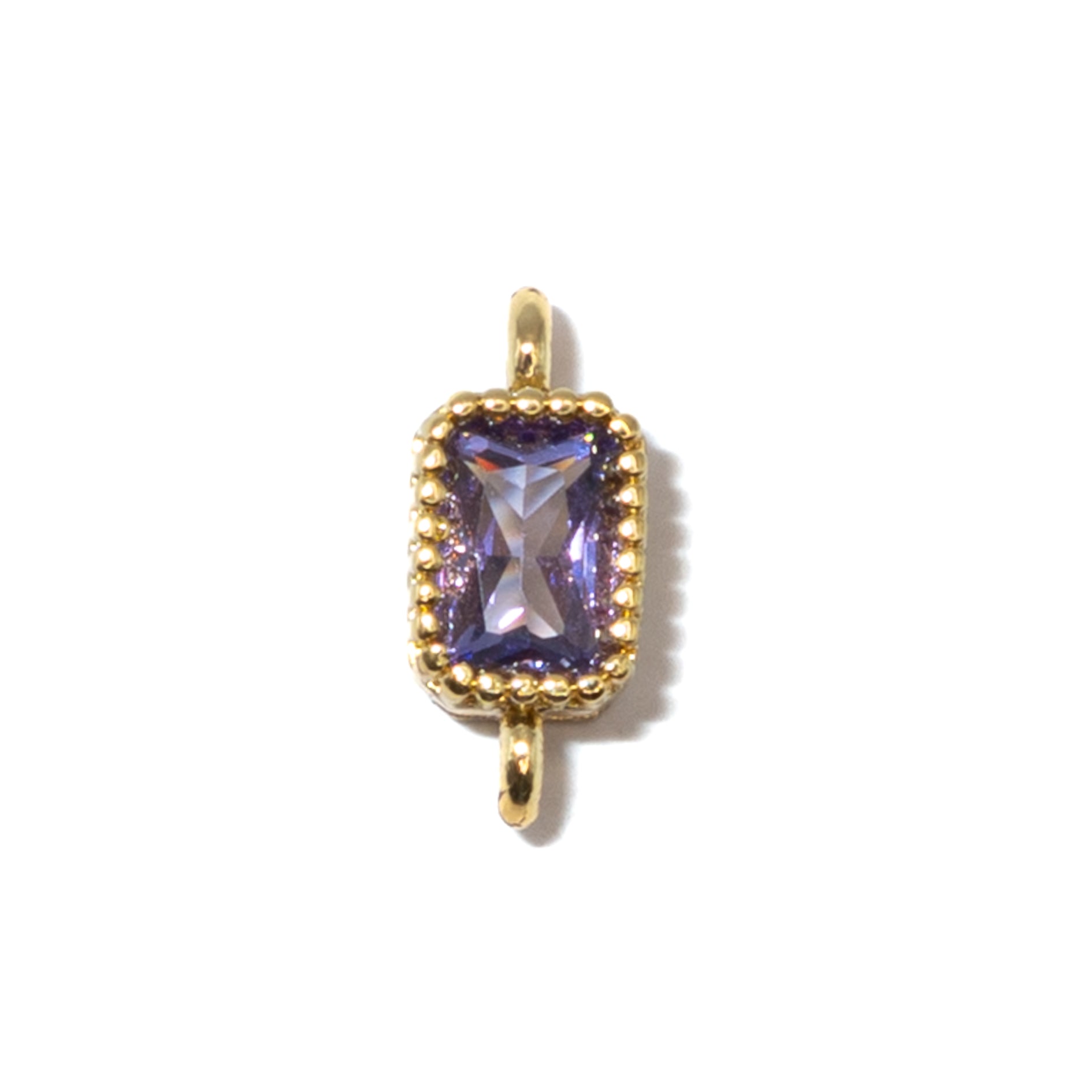 18K Gold Cubic Zirconia Rectangle Connectors