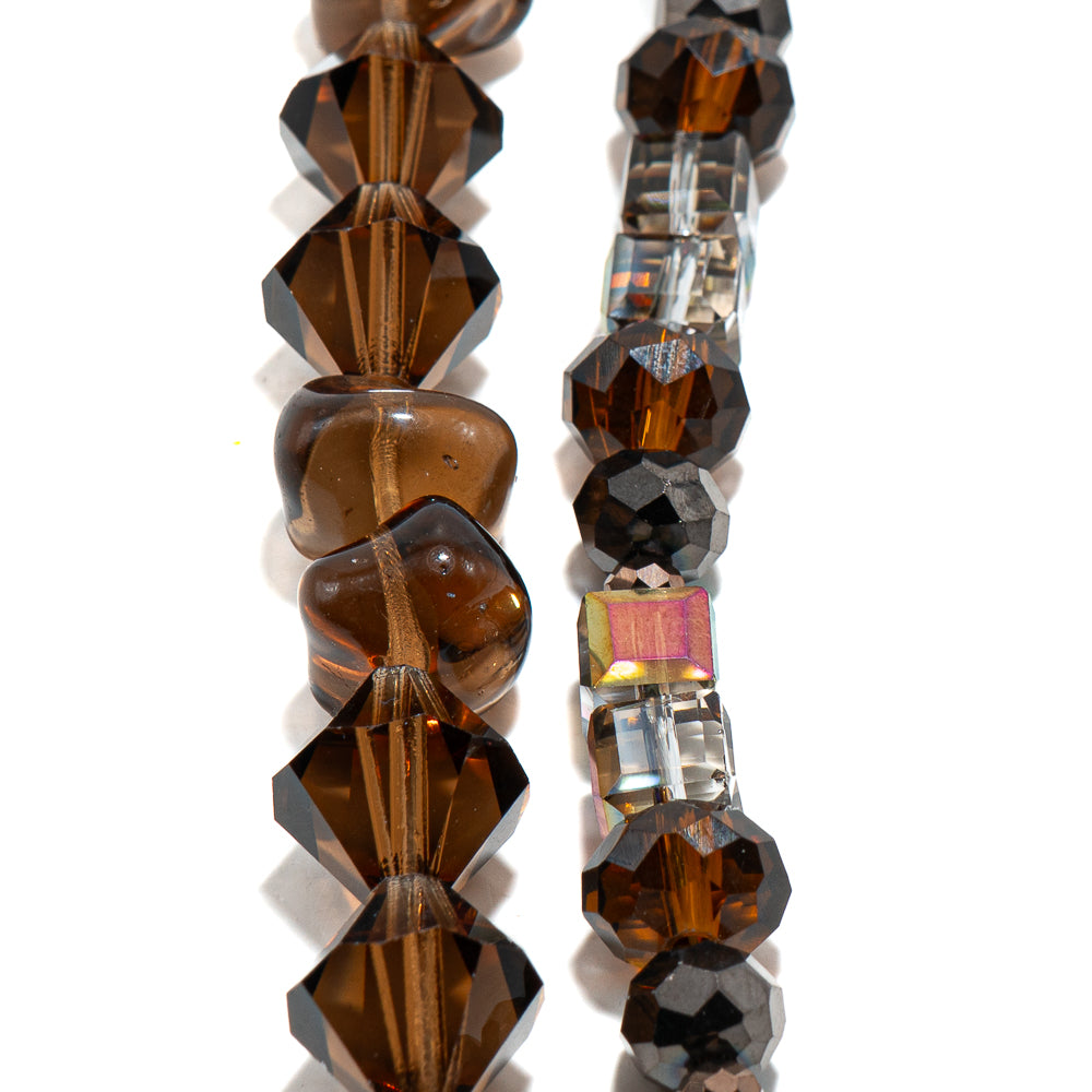 Preciosa Bead Strand Duo in Amber Smoked Topaz