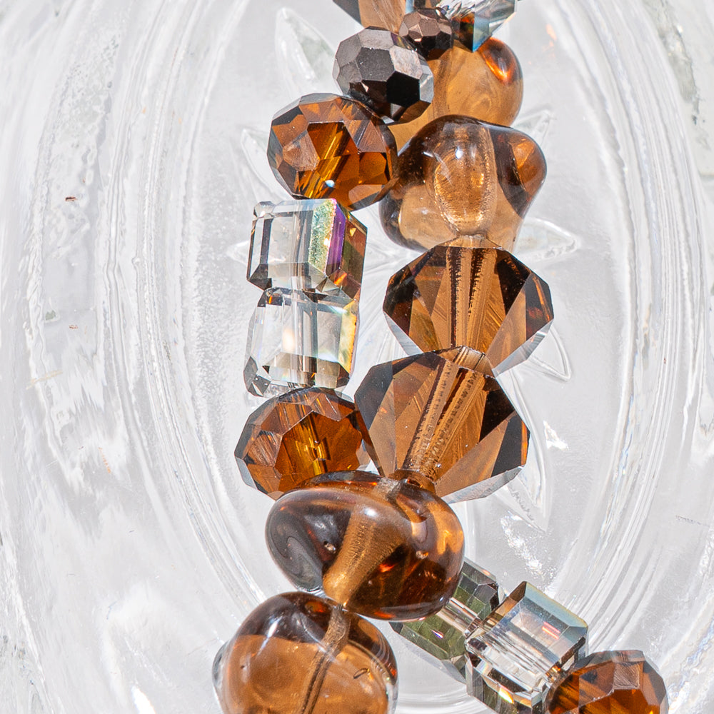 Preciosa Bead Strand Duo in Amber Smoked Topaz