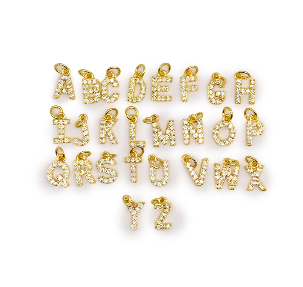 Jewelry Glitter Letter Beads Enamel Jewelry Making Accessory Gold