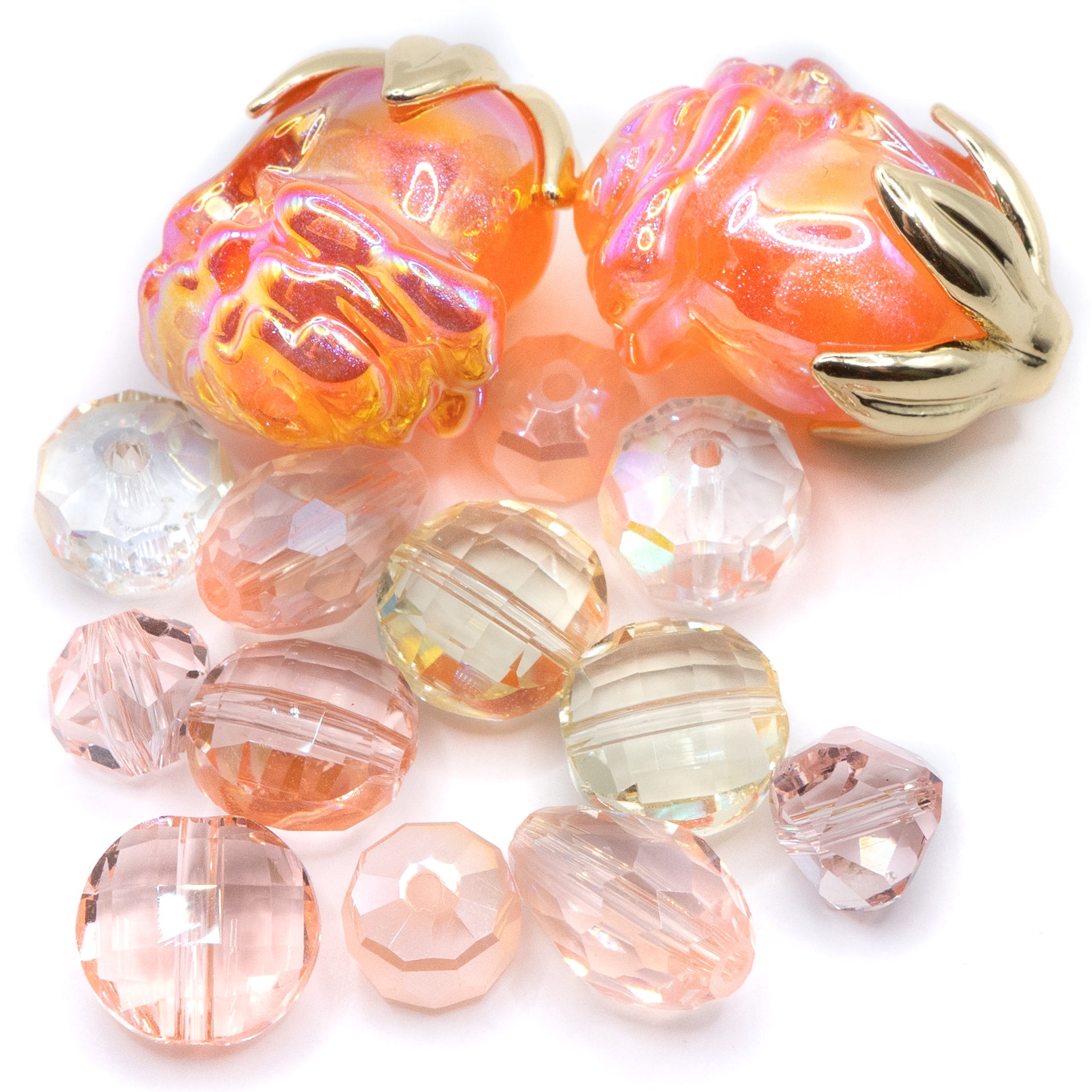 Rose Bead Mix in Coral Queen