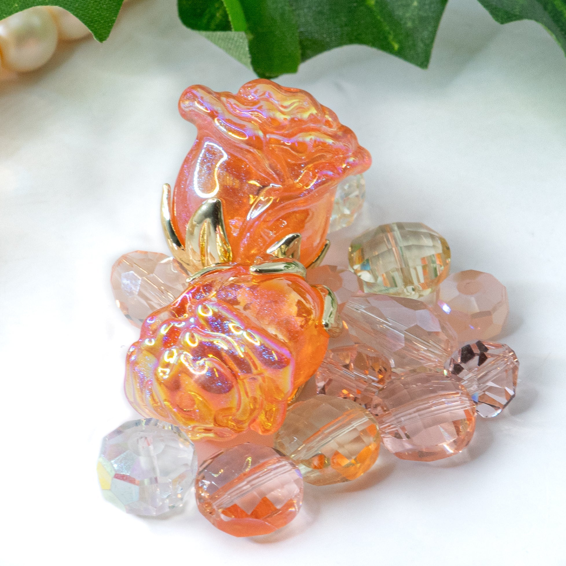 Rose Bead Mix in Coral Queen
