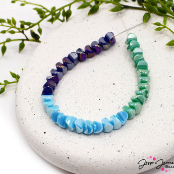 Ombré Glass Bead Set in Atlantis Chips